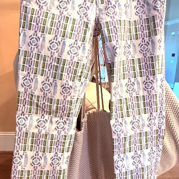Tory Burch Purple and Green Patterned Pants - Picture 2 of 5